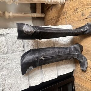 Mark Nason Black Over the Knee Boots